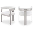 thumbnail image 1 of Pemberly Row Contemporary Cream Boucle Fabric Dining Chair (Set of 2), 1 of 8