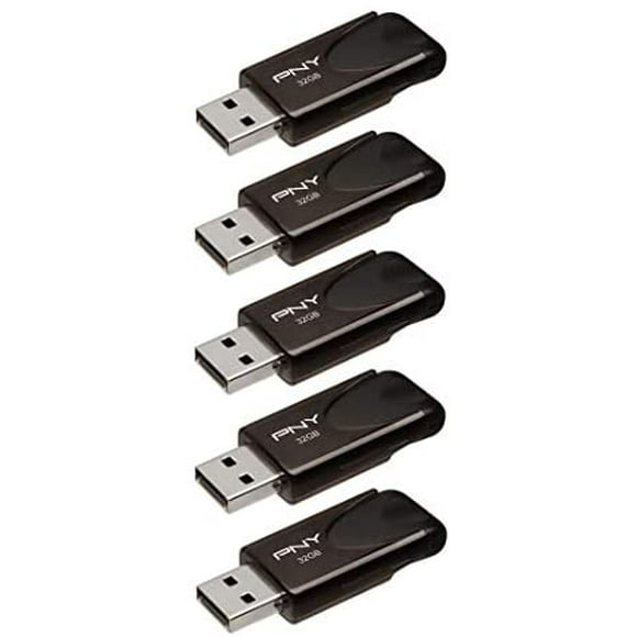 PNY Attach茅 4 32GB USB 2.0 Flash Drive 5-Pack - P-FD32GX5ATT4-EF , Black