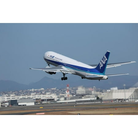 767 300 Airplane - LAMINATED POSTER Japan Airplane Boeing 767 Osaka Airport Poster Print 24 x 36