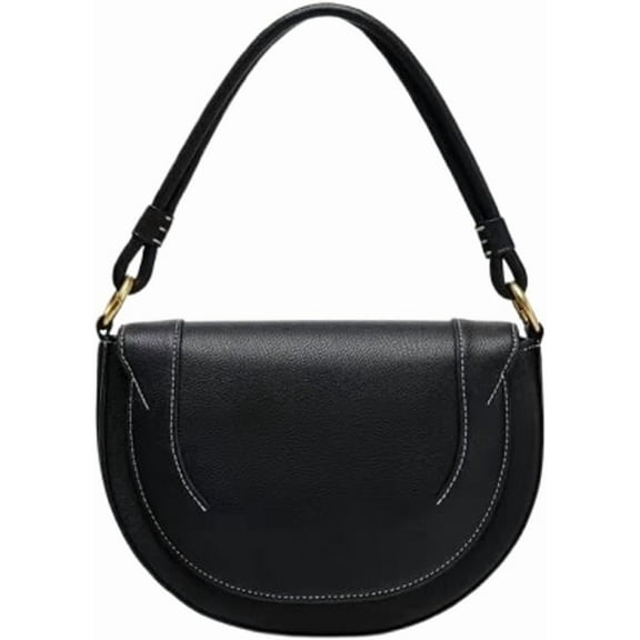 Slouchy PU Leather Crescent Hobo Bags Women Trendy Saddle Crossbody Purse Satchels Shoulder Bag Top-handle Tote Handbag