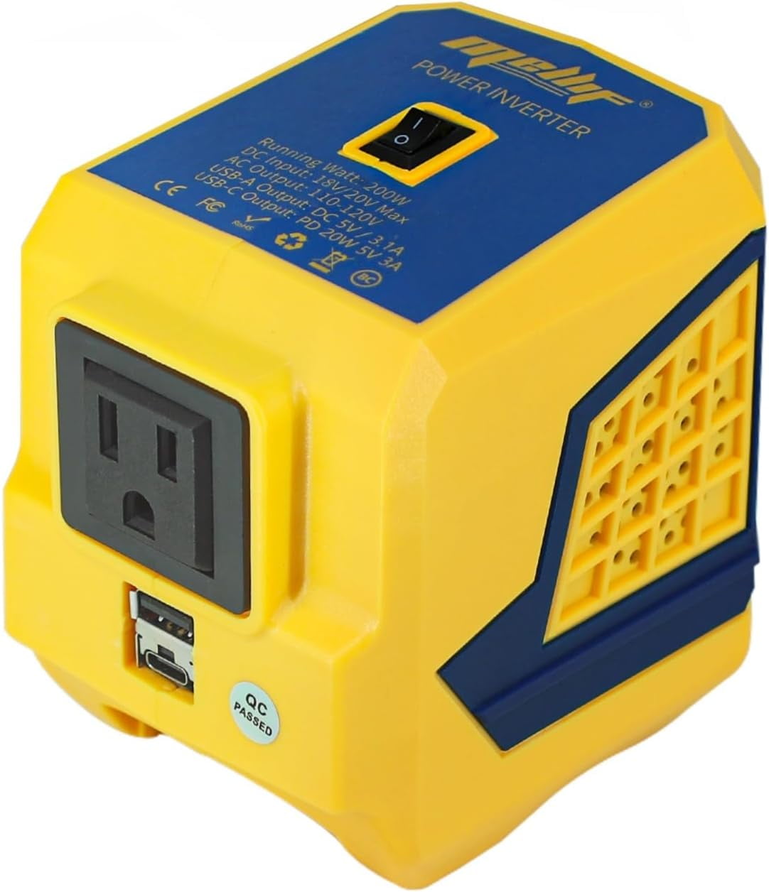 Mellif Power Inverter Compatible with Dewalt 20V Max Battery with USB adapter, DC 20V to 110V-120V AC Voltage Converter (Tool Only)