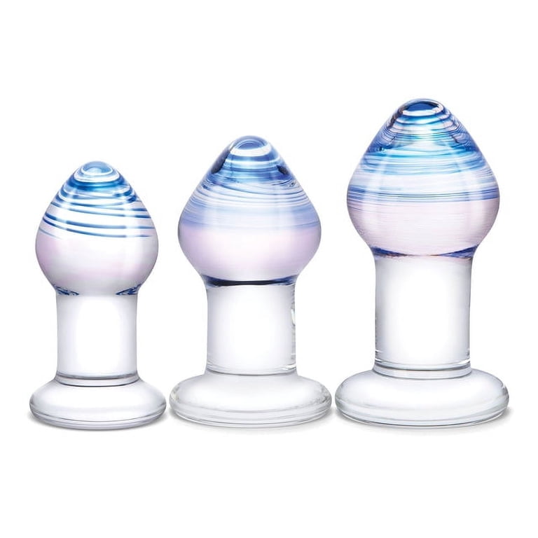 Glas Pleasure Droplets 3 Piece Glass Anal Plug Set, Clear - Walmart.com