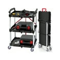 thumbnail image 1 of Chariot Utilitaire Pliable à 3 Niveaux, Chariot Roulant Robuste de 165 Lb avec Roues à Freins Pivotants à 360°, Chariot d'Outils de Garage Portable pour Entrepôt, Bureau, Maison, 1 of 6