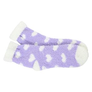 VISALY Fuzzy Socks for Women Heart Print Fleece Slipper Socks Winter Thermal Fuzzy Socks Fuzzy Crew Socks Fleece Slipper Socks Cold Weather Thermal Socks Fuzzy Slipper Socks Fuzzy Crew Socks Purplea