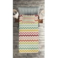 thumbnail image 2 of Ambesonne Chevron Quilted Coverlet 2 Pcs, Boho Old Fashioned, Twin Size, Multicolor, 2 of 2