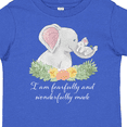 thumbnail image 4 of Inktastic I Am Fearfully and Wonderfully Made Elephants and Flowers Boys or Girls Toddler T-Shirt, 4 of 5