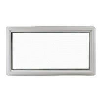 Shed Windows and More 16" x 48" Transom Window, Double Pane, White Vinyl Frame, Tempered Low-E Glass