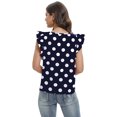 thumbnail image 3 of WBQ Women's Polka Dot Ruffle Sleeveless T Shirt Summer Casual Crewneck Tee Tank Tops Shirts, S-3XL, 3 of 6