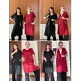 thumbnail image 3 of Ekouaer Women Zipper Robe Short Sleeve Duster Housecoat Short Bathrobes Zip Front Nightgown with Pockets, 3 of 4