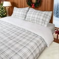 thumbnail image 2 of Gogreen 100% Cotton Christmas Duvet Cover Set - 2 Piece Soft Breathable Bedding Set, All Season Comforter Cover with Zipper Closure & Corner Buttons (Christmas Plaid, Twin Size), 2 of 8