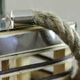 thumbnail image 3 of 11.25" Rustic Chic Rectangular Rattan Candle Holder Lantern with Jute Handle, 3 of 4
