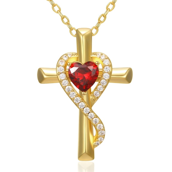 Gold Cross Necklace for Women Womens Infinity Cross Necklace