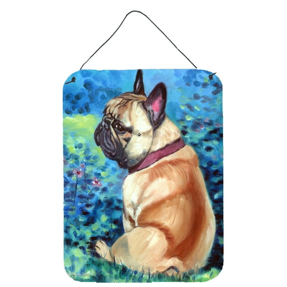Carolines Treasures 7313DS1216 Fawn French Bulldog in Flowers Wall or Door Hanging Prints 12x16 multicolor
