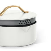 Beautiful 8 Quart Ceramic Non-Stick Stock Pot with Strainer Lid, White Icing by Drew Barrymore