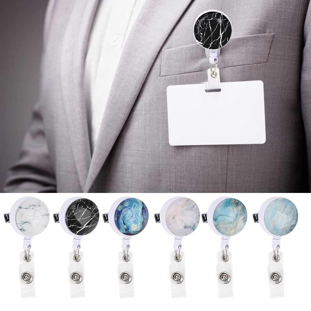 Ccdes Retractable Lightweight Badge Reels, ABS, 6 Count