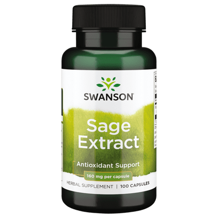 Swanson Sage Extract - Herbal Supplement Promoting Total-Body Health & Protection - Natural Formula for Overall Wellness Support - (100 Capsules, 160mg Each)