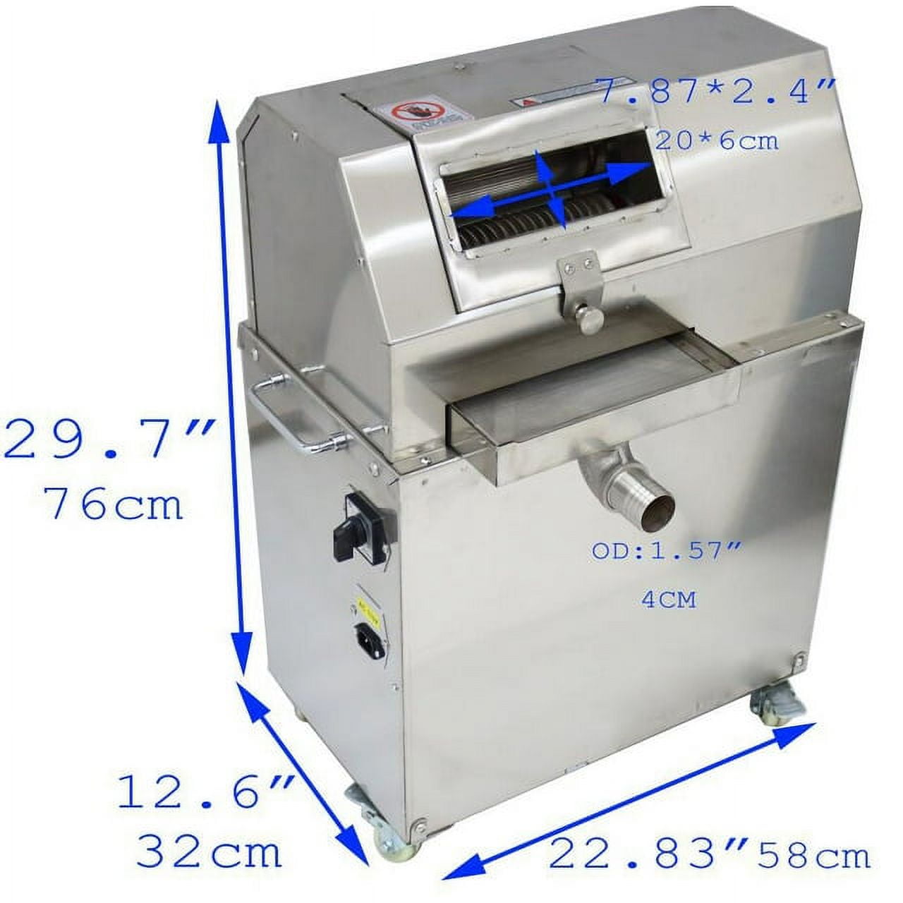 PreAsion Stainless Steel Electric Sugar Cane Ginger Press Juicer 3 Rolls Sugarcane Extractor 110V
