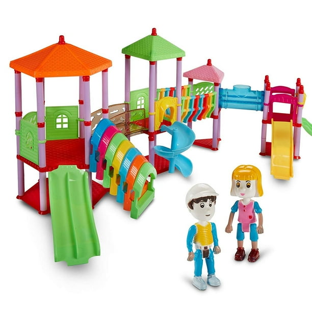 Dazzling Toys 135 Pcs Amusement Park Colorful 2 Figures Assemble