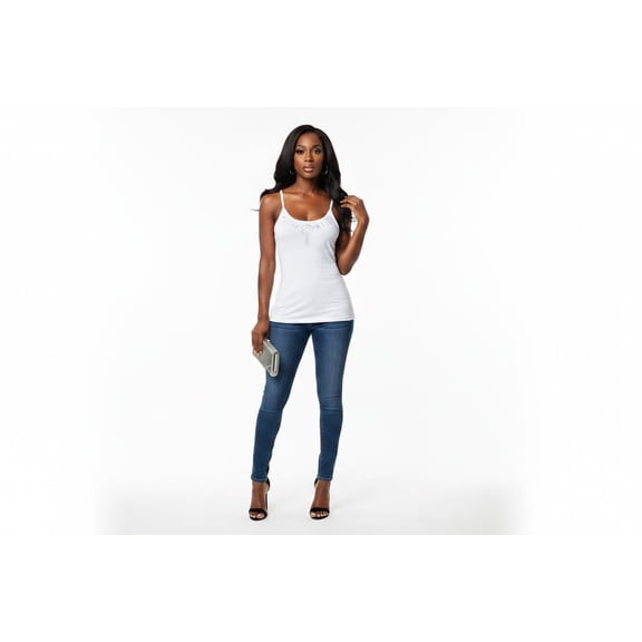 Angel Wings Rhinestone Cami Tank Top (white)