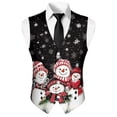 thumbnail image 5 of Yuyamidu Cute Snowman Men's V-Neck Suit Vests Size 2XL Christmas Formal Slim Fit Business Dress Vest Waistcoat with 3 Pockets for Suit or Tuxedo, 5 of 7