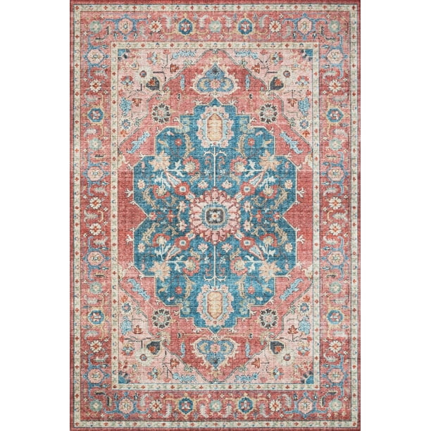 Loloi II Skye Oriental Brick / Ocean Area Rug