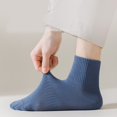 thumbnail image 4 of Xiao Hua Calcetines de algodón para hombre, 6 pares de calcetines azules de talla única, transpirables y de verano, con puntera sin costuras y puños elásticos, ideales para uso diario y de negocios., 4 of 4