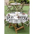 thumbnail image 4 of Outdoor Tablecloth with Umbrella Hole for Patio/Picnic/Party/Camping, Laundry Waterproof Table Cloth Round Cover Washable, Black Words Funny Wash Dry Fold Minimalist (Dia 54"), 4 of 8