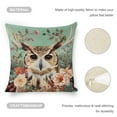 thumbnail image 4 of Owl antlers flowers Linen toss pillowcase Decoration pillowcase Gift preferred 18x18" Cushion cover 2 set Sofa pillowcase Sofa bedroom living room car, 4 of 8