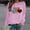Pink, variant on Zorckvet Women Valentine's Day Pullover Sweatshirts Heart Print Sweater Tops Long Sleeve Crewneck Shirts Fashion Loose Blouse Teen Girls Sweatshirt