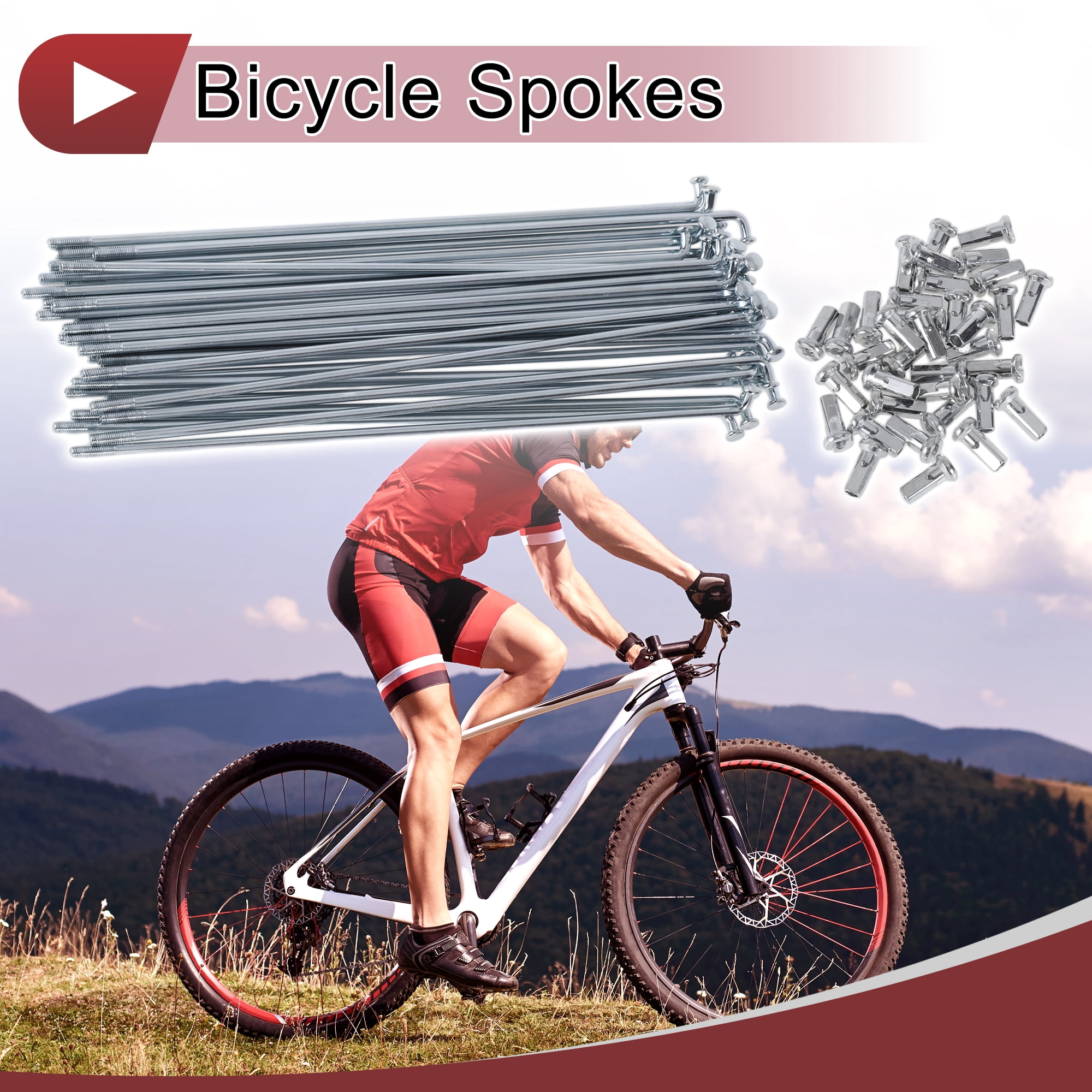 Unique Bargains 36Pcs 12G J Bend Bicycle Wheel Spokes 45 Steel Galvanized Silver 6.3"