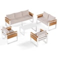 thumbnail image 4 of LAZZO 5-Piece Patio Conversation Set, All-Aluminum Outdoor Metal Furniture Set with Olefin Cushions & Coffee Table, Beige, 4 of 9