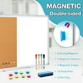 thumbnail image 3 of DOLLAR BOSS Combo Whiteboard for Wall 24"x18" Cork Board Whiteboard Bulletin Board Pin Board Wall-Mounted Dry Erase Magnetic White Board Combination Board with Markers, White Aluminium Frame, 3 of 10