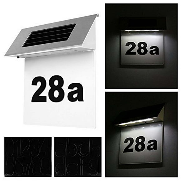 Sentmoon Deals Flyer Solar Door Number Solar Panels LED Solar Wall Lights 4 LED Door Plaque Prime Day Deals 2024 Canada