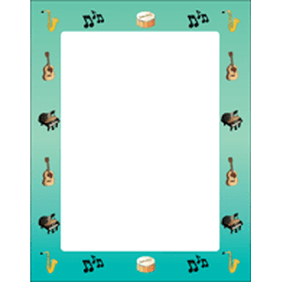 SHAPES ETC. Desinger Paper - Musical Instruments (50 Sheet Package)