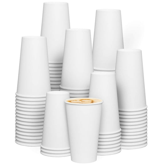 [Tazas] Paquete cómodo de papel blanco, 350 g/m², café caliente, 470 ml x200