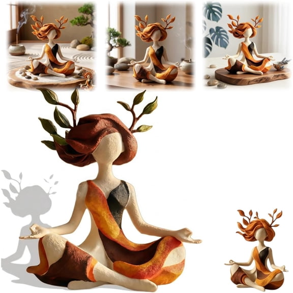 Gaishi Abstract Meditation Statue,Resin Yoga Figurine for Home Decor,Desk & Living Room
