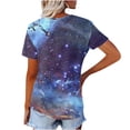 thumbnail image 5 of Fesfesfes Women Tops Women's Fashion Casual Print Astral V-neck Short Sleeve T-shirt Fitted Shirts for Women XL(US:10), 5 of 5