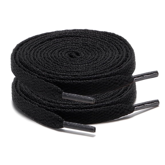 TUWAFE 2Pair 24 27 36 45 63 72 Inch Flat Shoe Laces Replacement for Sneakers Boots Black