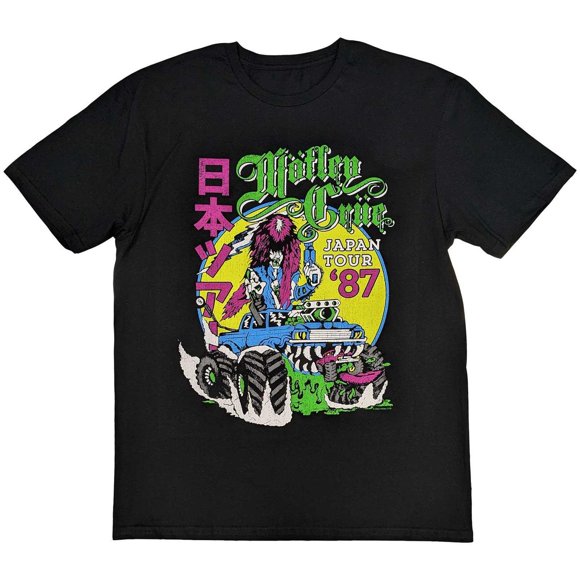 Motley Crue T-Shirt en Coton pour Adultes Filles Filles Filles Tournée Japonaise '87