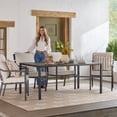 thumbnail image 6 of My Texas House Cambria 67" Steel Outdoor Dining Table, Black, 6 of 10