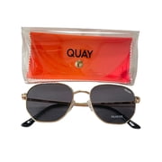 Quay Australia Big Time Square Sunglasses, Gold/Smoke