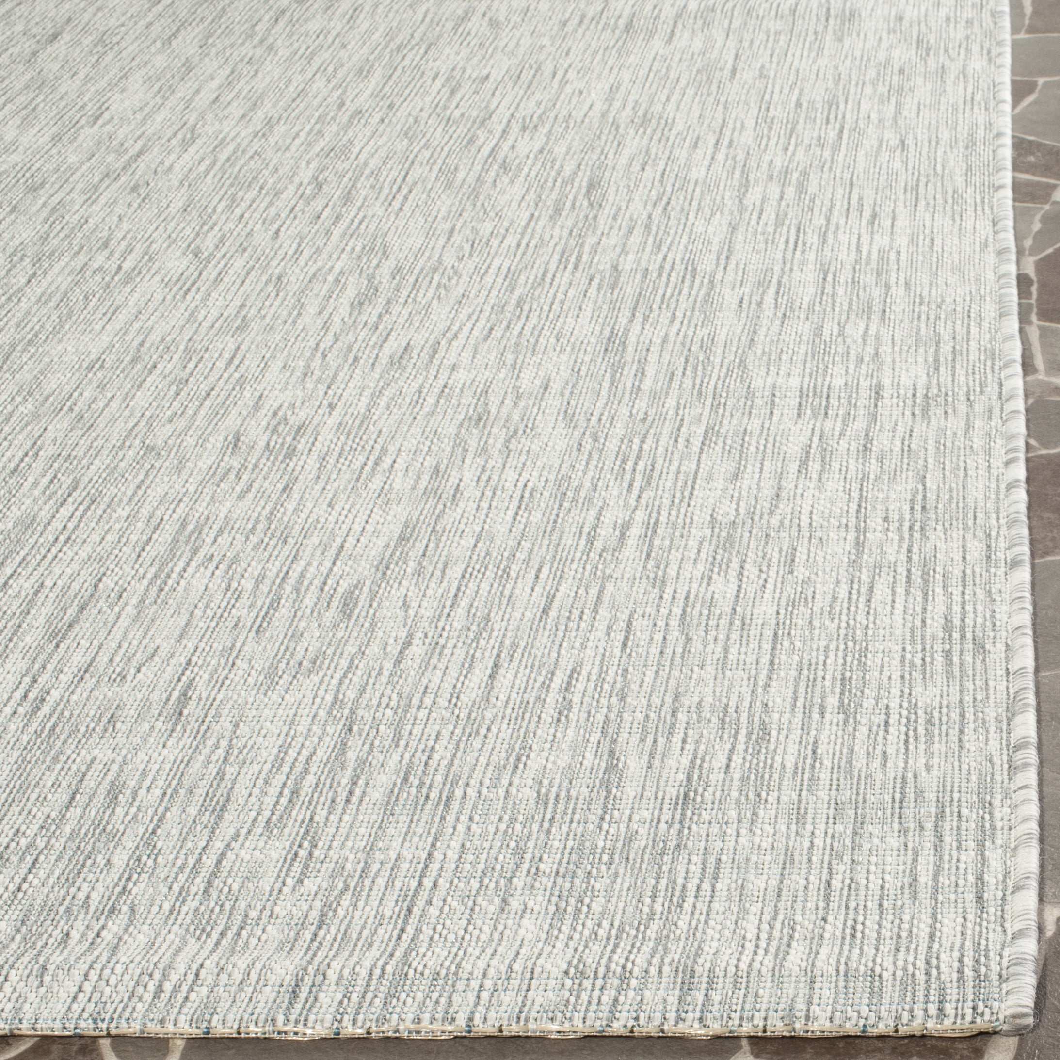 SAFAVIEH Courtyard Samson Solid Indoor/Outdoor Area Rug, Grey/Turquoise, 9' x 12'