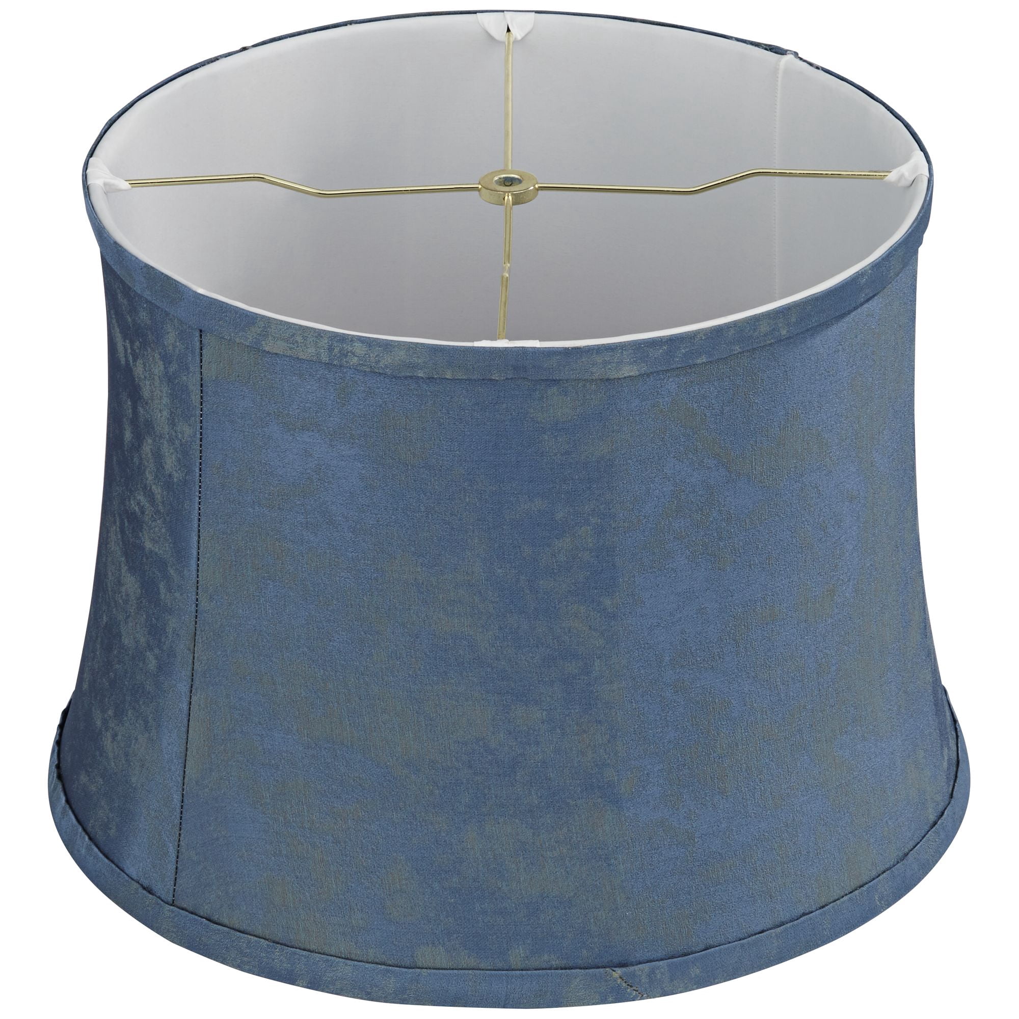 Springcrest Nagano 14" Top x 16" Bottom x 11 1/2" High x 11 1/2" Slant Print Lamp Shade Blue Drum Softback Washer Harp Finial