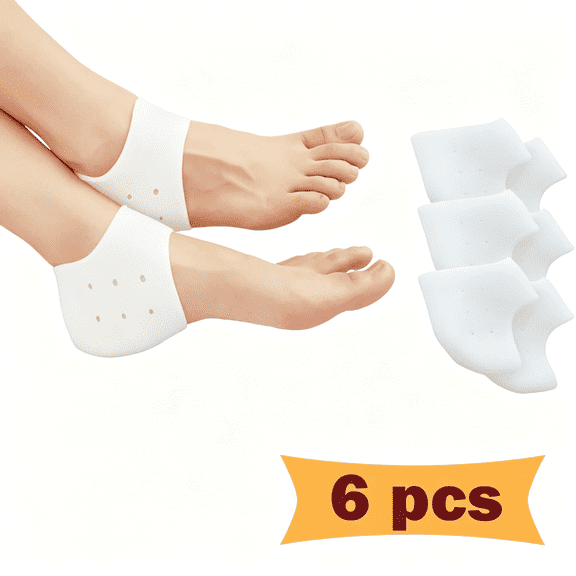 XIRQI Plantar Fasciitis Gel Heel Protectors - 3 Pairs Heel Cups for Women & Men Heels Pain Relief - Heel Pads Cushions for Achilles Tendonitis Dry Cracked Heel Support Cushion