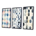 thumbnail image 3 of Designart "Circular Retro Watercolor Indigo Secrets V" Modern Geometric Framed Wall Art Set Of 3 - Blue Abstract Frame Canvas Set For Living Room Decor, 3 of 6