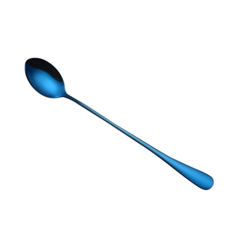 

wendunide kitchen gadgets Colorful Spoon Long Handle Spoons Flatware Coffee Drinking Tools Kitchen Gadget Blue