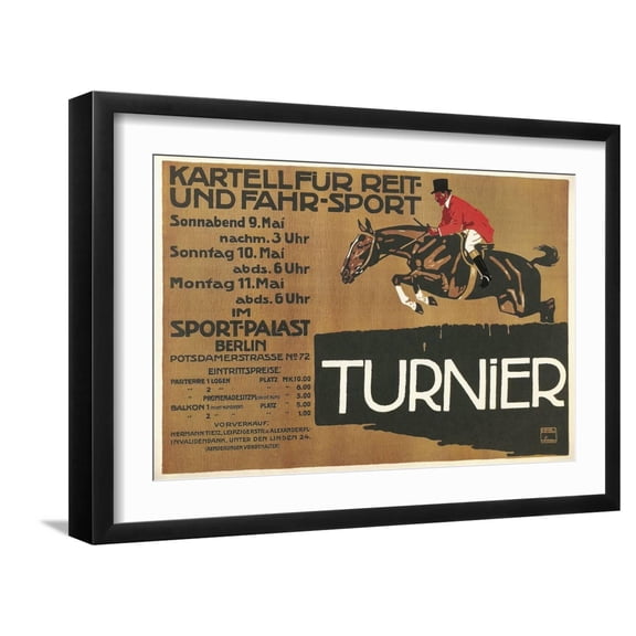 Art.com Ad for Berlin Horse Show Art Print, Black Frame Wall Art, 23" x 17"