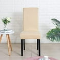 thumbnail image 4 of Nvzi Chair Covers for Dining Room Set of 6 Pack Stretch Beige Chair Slipcovers for Parson Chairs 6 Pieces Washable Removable, 4 of 5