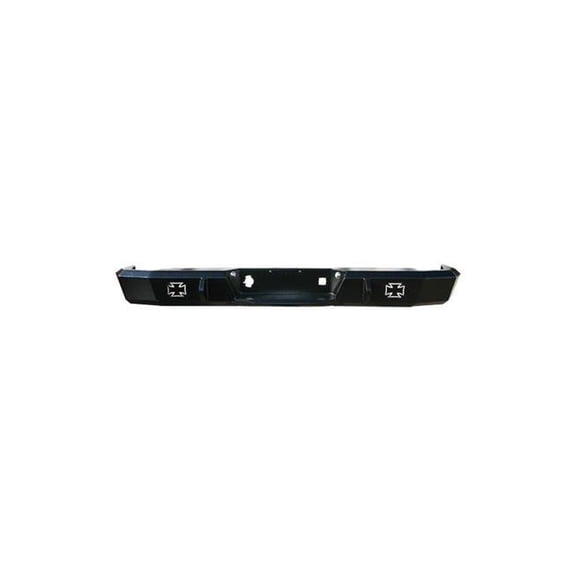 Heavy Duty Rear Bumper for 1992-2007 Ford E-150, Gloss Powder Coat