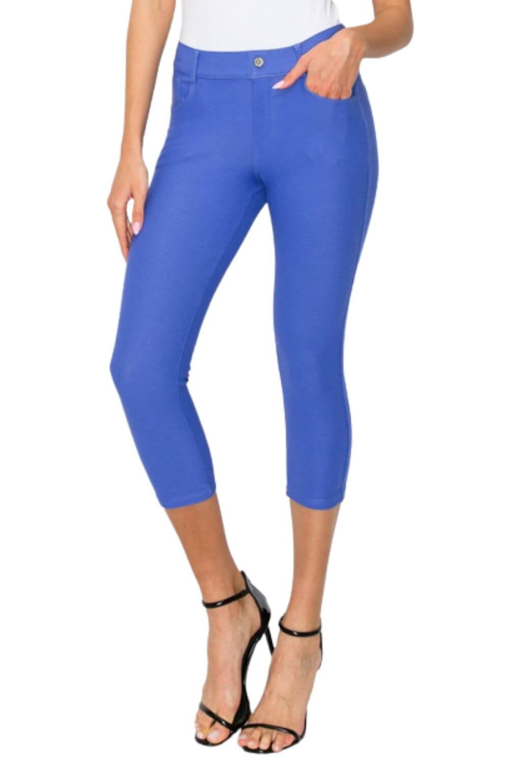 Women's Ultra Soft Classic 5 Pocket Bermuda Shorts / Capris / Full Length Jeggings, Capri, Very